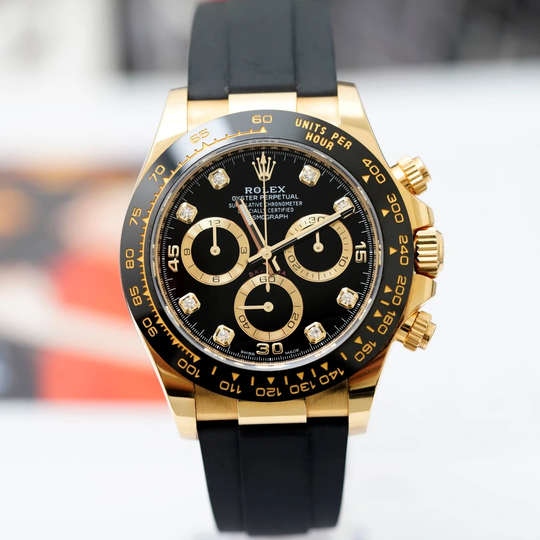 95新 Rolex/劳力士 23年迪通拿系列116518金眼睛钻刻男士机械腕表