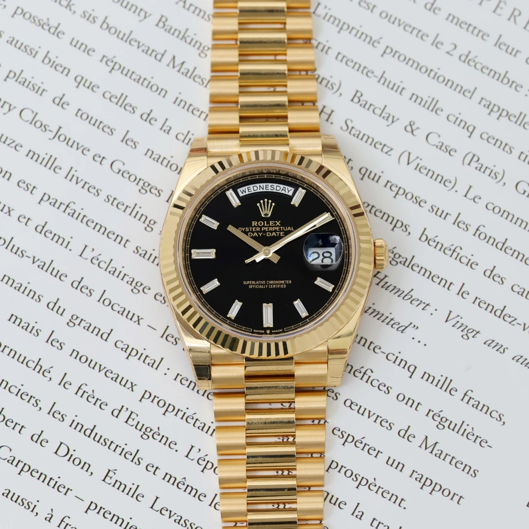 95新 Rolex/劳力士 23年星期日历型228238黑冰糖男士经典机械腕表