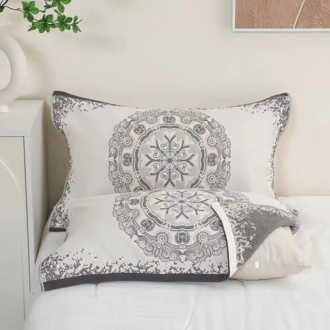 【林希】52*75cm枕巾舒适亲肤柔软纱布枕巾一对装 四季可用