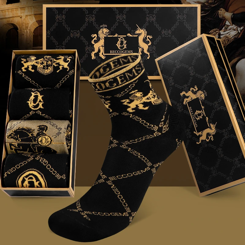 BG正品男士高档袜子商务百搭中筒袜防臭透气袜子秋冬季长袜礼盒装