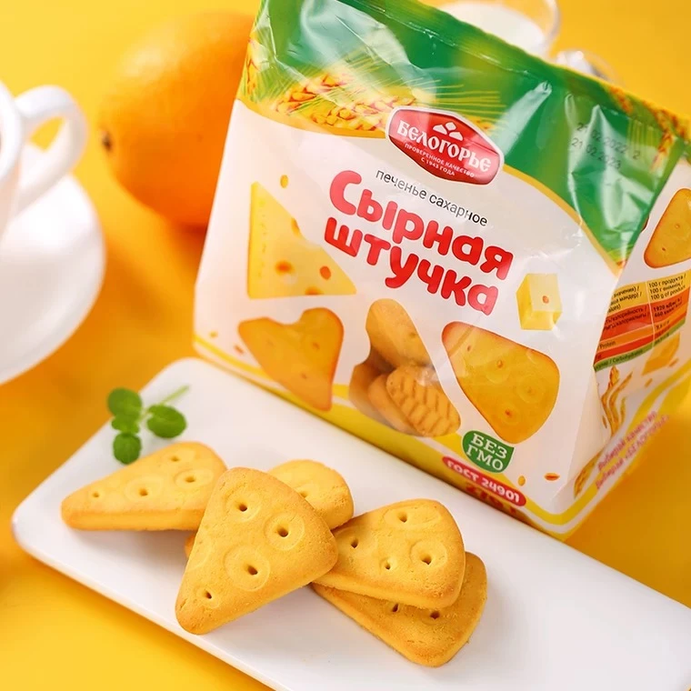 俄罗斯进口 别洛哥里耶牌袋装奶酪芝士饼干270g