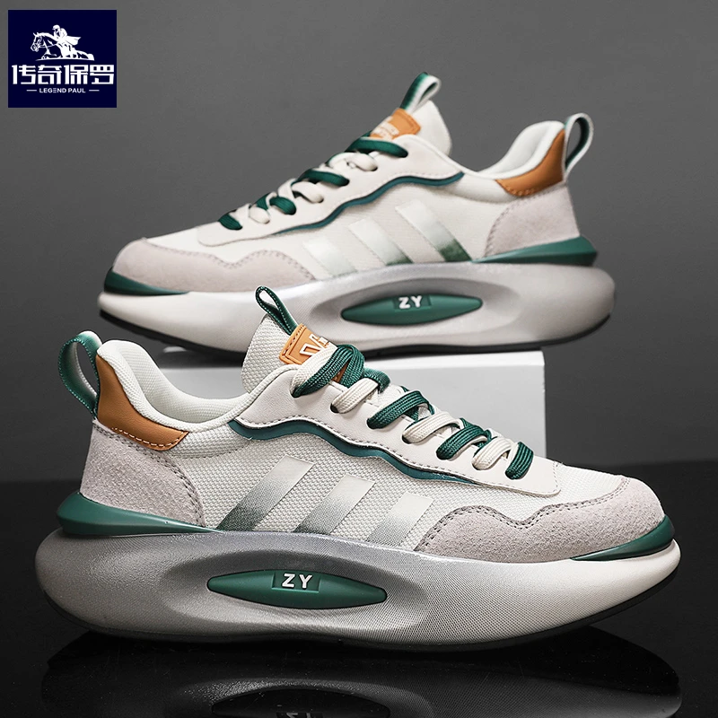 保罗2025.新款.爆款夏季网面透气男鞋轻奢高档品飞织软底潮流男士