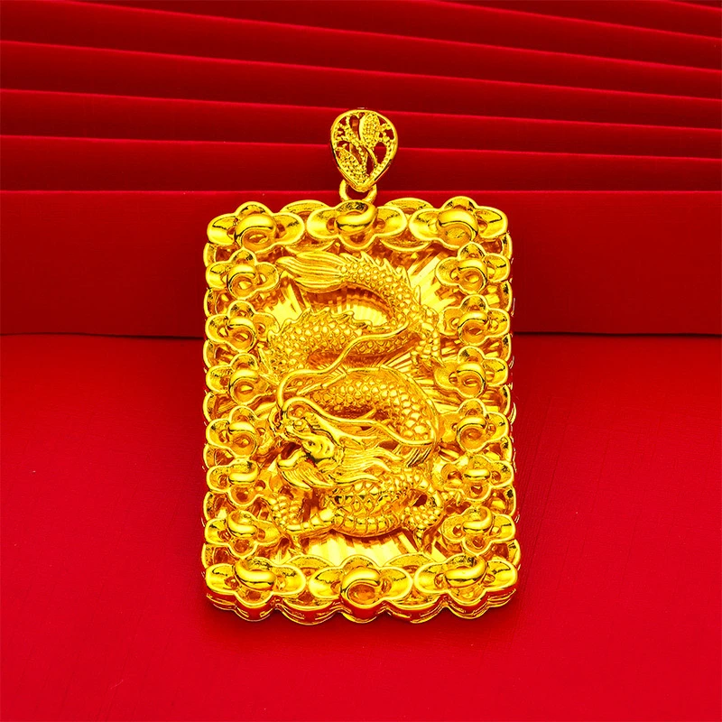 CHEN XI【晨玺】 经典时尚编绳 祥云雕花龙牌 吊坠项链 久不掉色