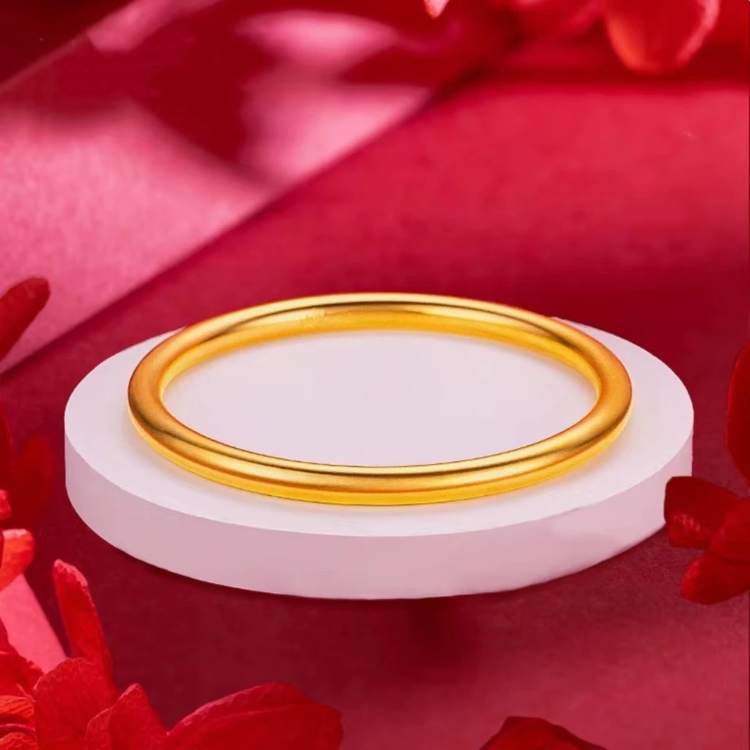 合金手镯 【高定】  传承4N 5N古法素圈哑光手镯实心 久不掉色 磨砂