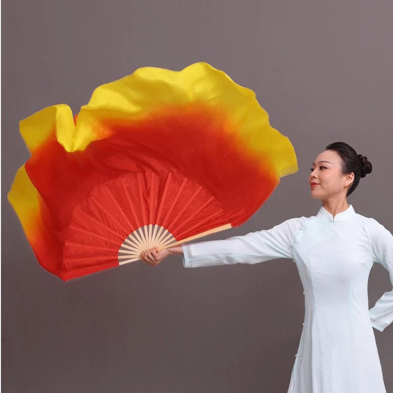 真丝舞蹈扇子跳舞大扇子扭秧歌扇子广场舞胶州秧歌扇