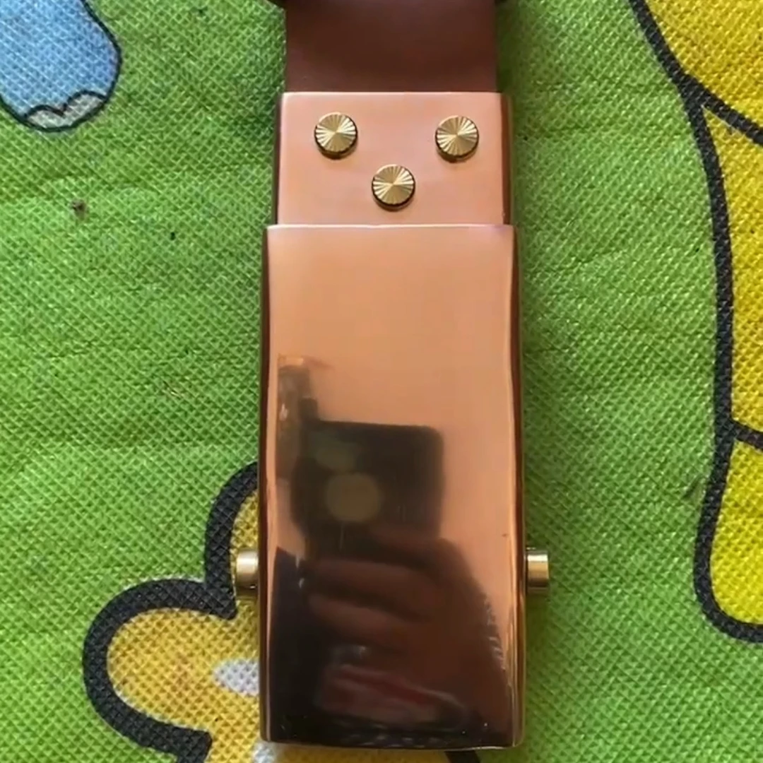 纯实心紫铜滚轴皮带扣男无牙无孔腰带长10x4内径4.0可定制尺寸