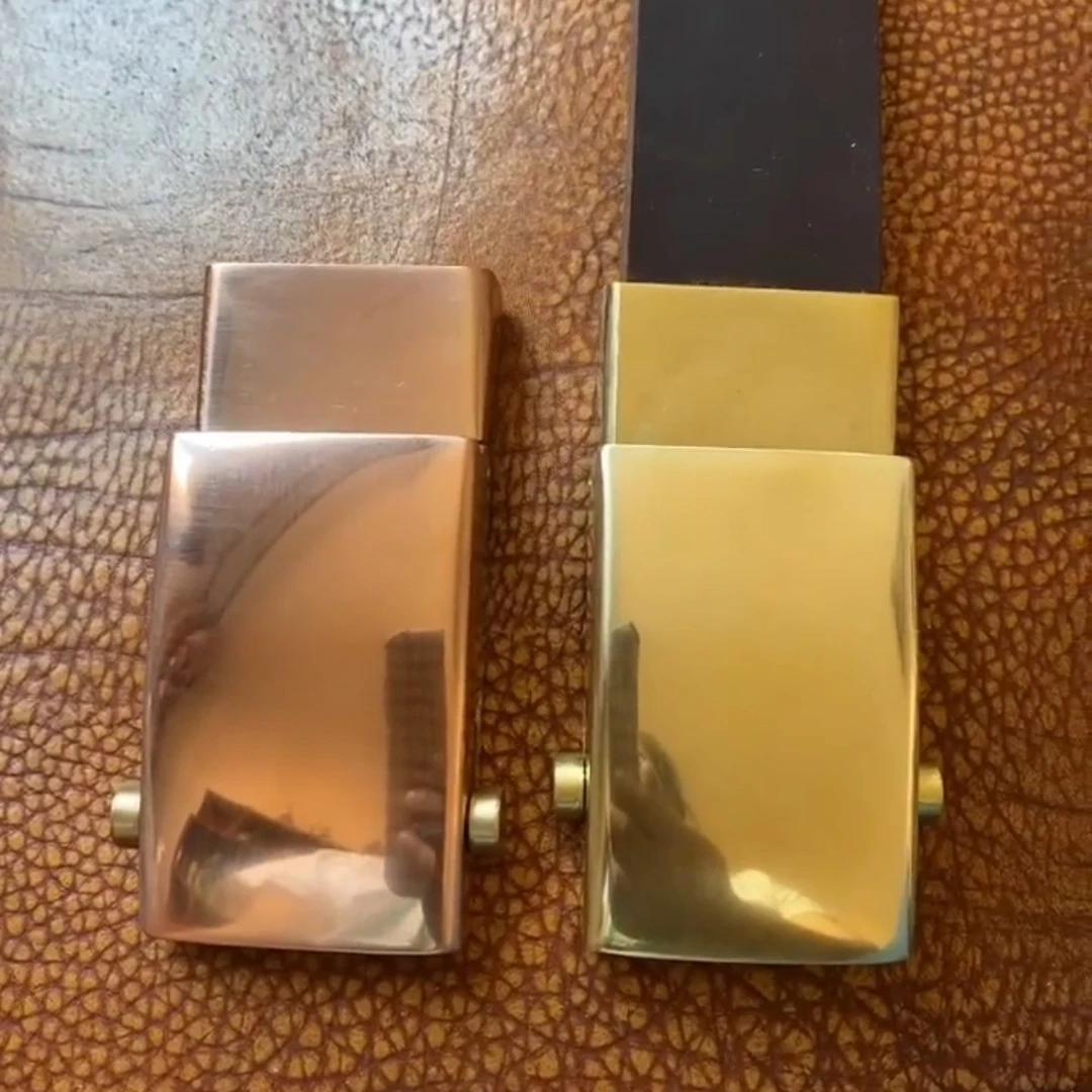 纯实心黄铜滚轴皮带扣男无牙无孔腰带长8x4内径4.0可定制尺寸