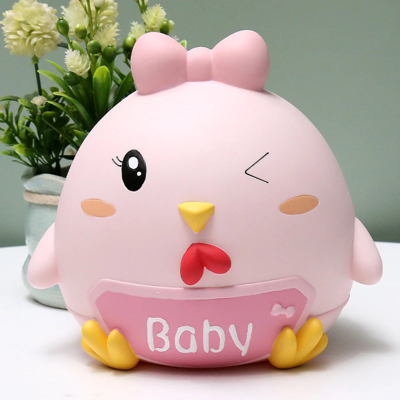 卡通可爱十二生肖小鸡存钱罐儿童储蓄罐耐摔大号只进不出生日礼物