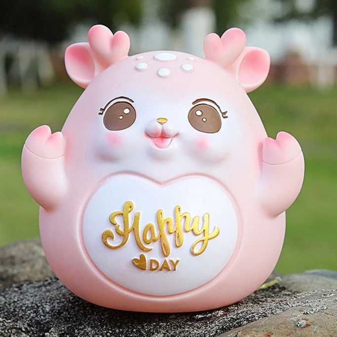 只进不出大容量储蓄罐抖音网红小鹿存钱罐防摔女孩儿童节生日礼物