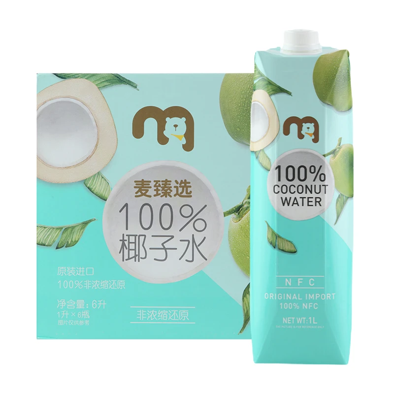 麦臻选 进口100%NFC椰子水 1L*6