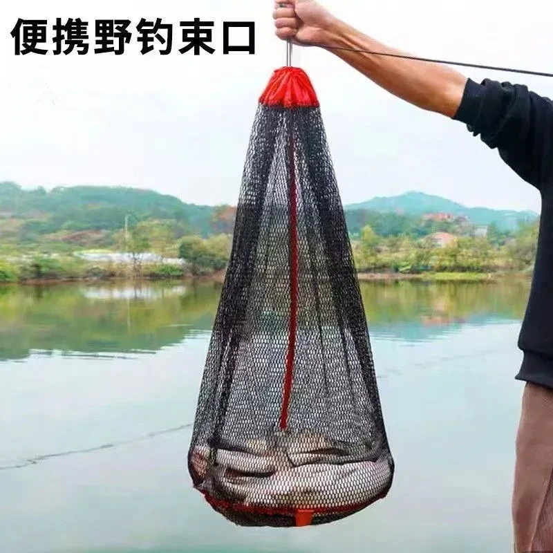 防螃蟹便携涂胶谷麦鱼护野钓专用鱼网兜渔护付活鱼袋装鱼袋垂钓鱼