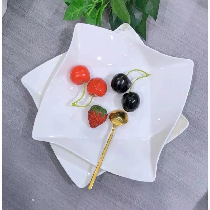 ★佳选★单只异形盘景德镇 创意碟子方形骨瓷深盘子盘家用深盘骨瓷