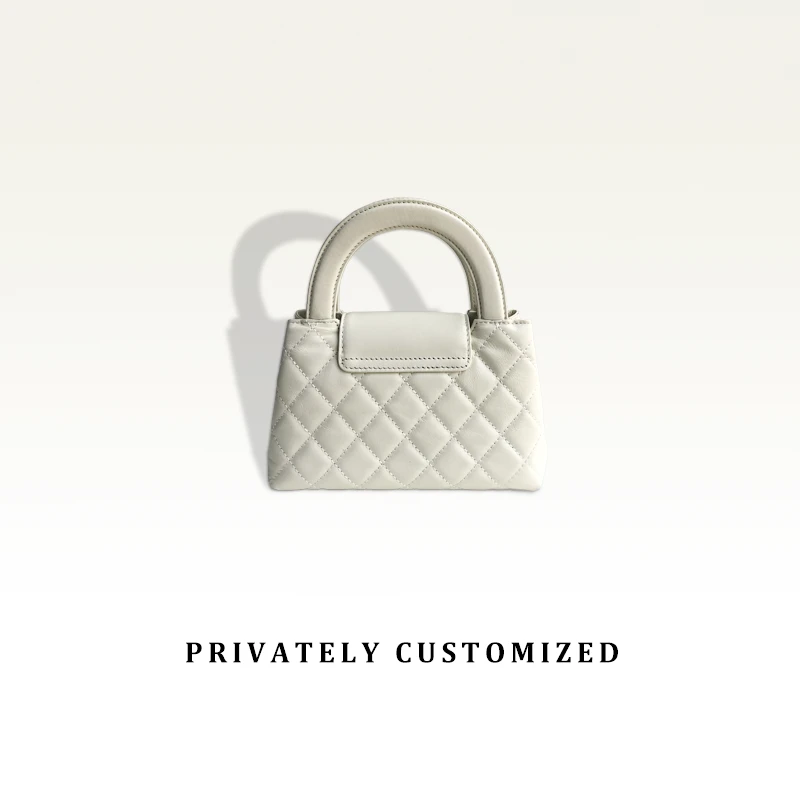 高定时尚单肩斜跨手提百搭轻奢休闲气质女包白色