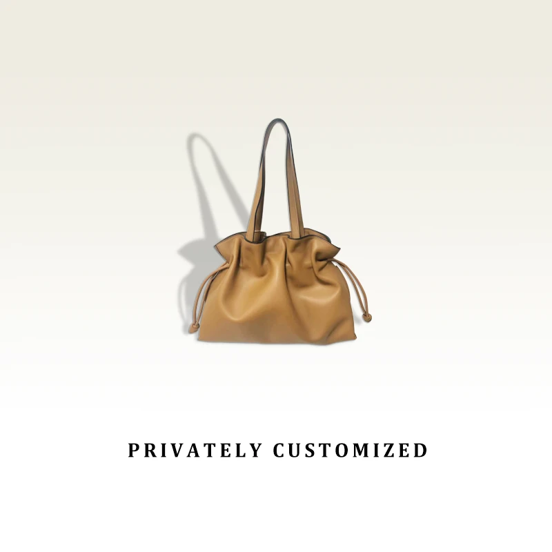 高定时尚单肩手提轻奢潮流女包 洛棕色福袋