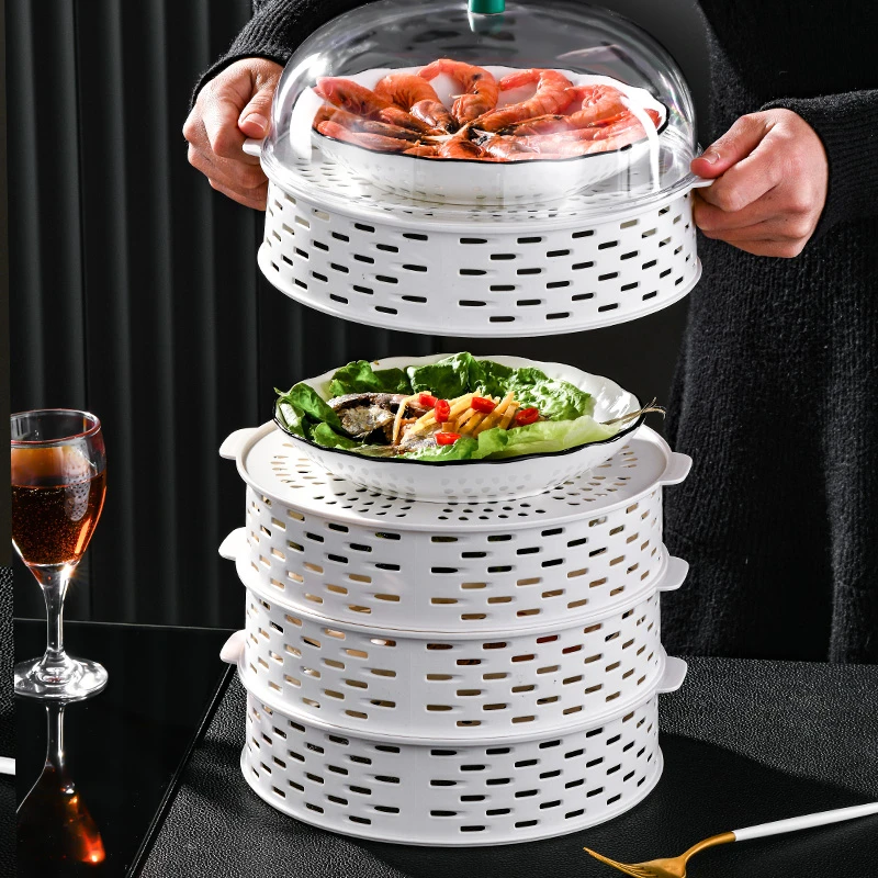 菜罩镂空多层剩菜收纳架饭罩家用神器餐桌食物盖遮尘防蚊蝇菜罩子