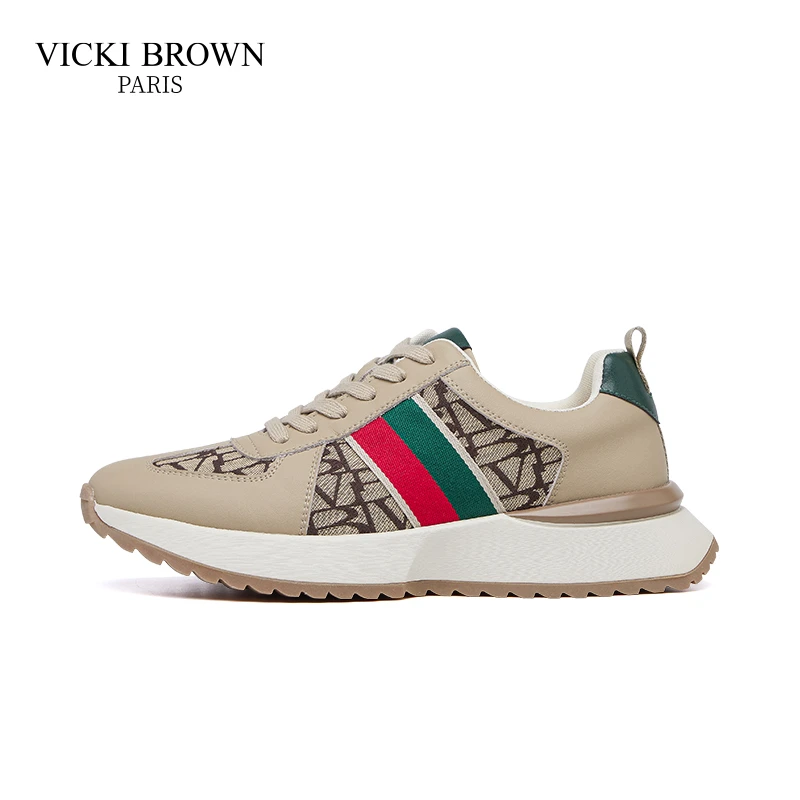 法国VICKI BROWN百搭板鞋潮流拼接小白鞋舒适潮鞋时尚休闲鞋男鞋