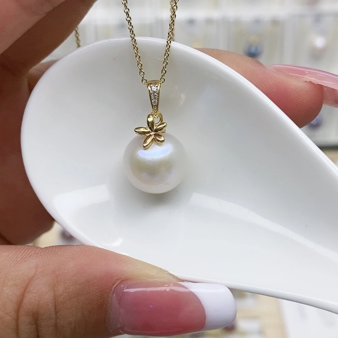 淡水珍珠颈饰银S925镶嵌