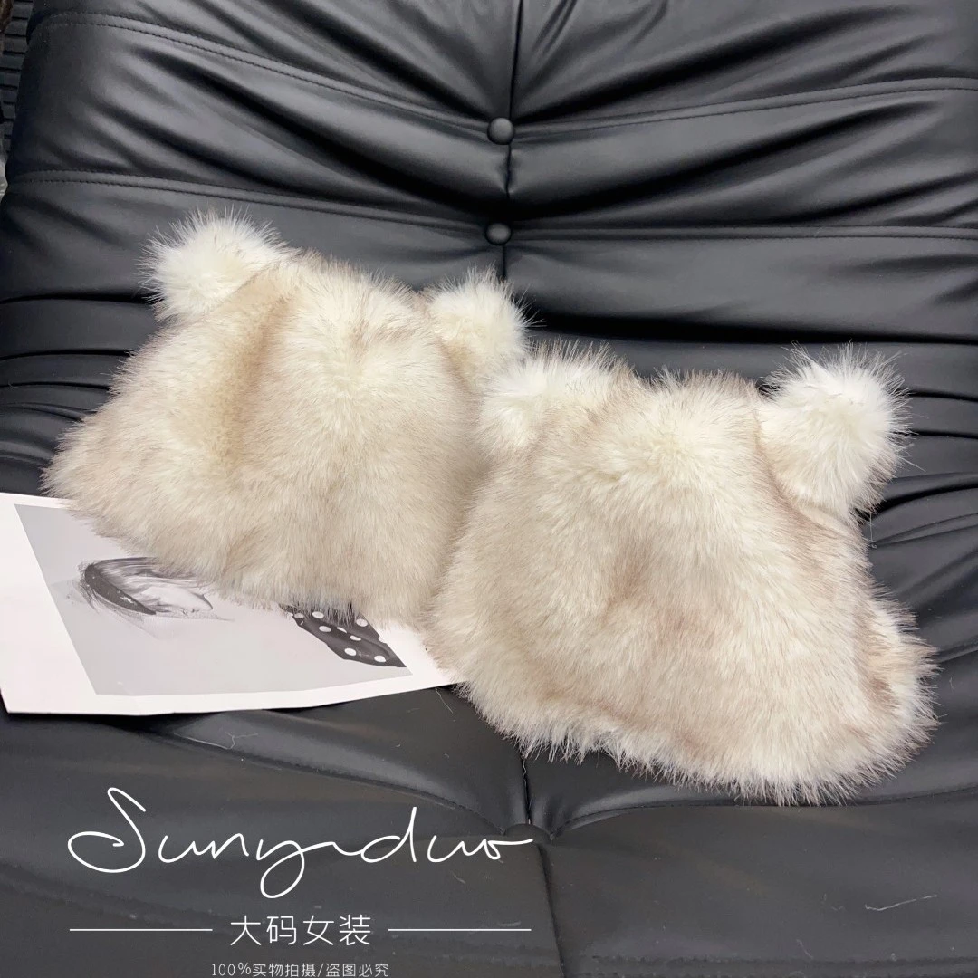 新品洋气晕染毛毛帽