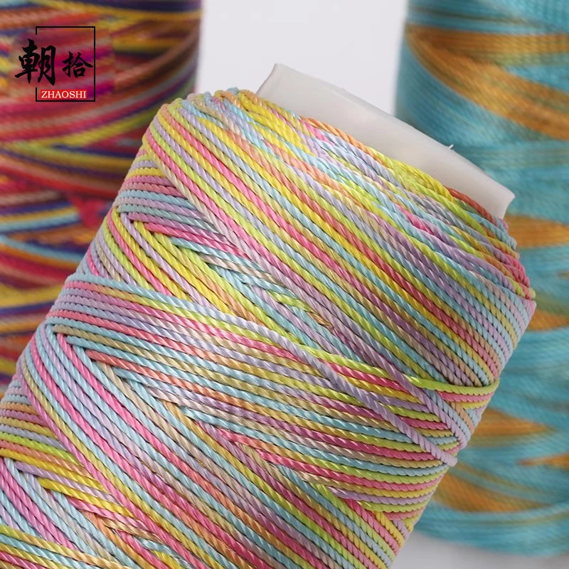 渐变段然18股线编织线手工手绳手链手编绳五彩彩色编绳吊坠编织线
