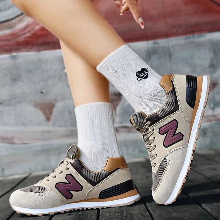 正品新百伦网面运动休闲鞋夏季情侣轻便学生复古韩版透气跑步鞋男