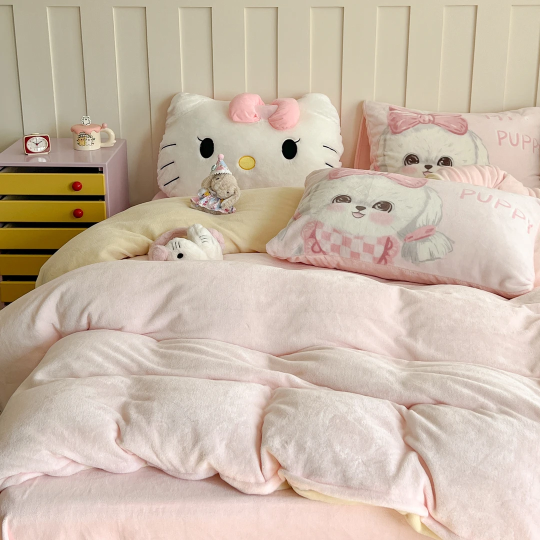 适禾家【适禾家】大版双拼牛奶绒双面绒防静电四件套加厚保暖套件