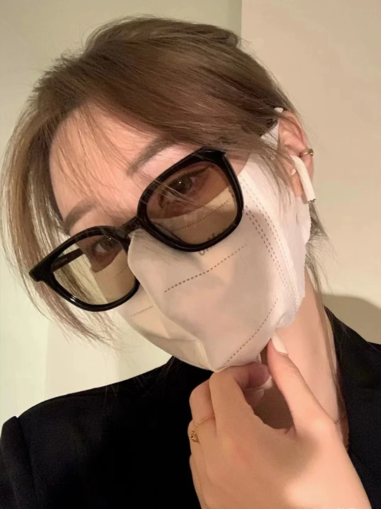 黑框茶色墨镜女款高级感显瘦大脸太阳眼镜时尚潮流防紫外线百搭