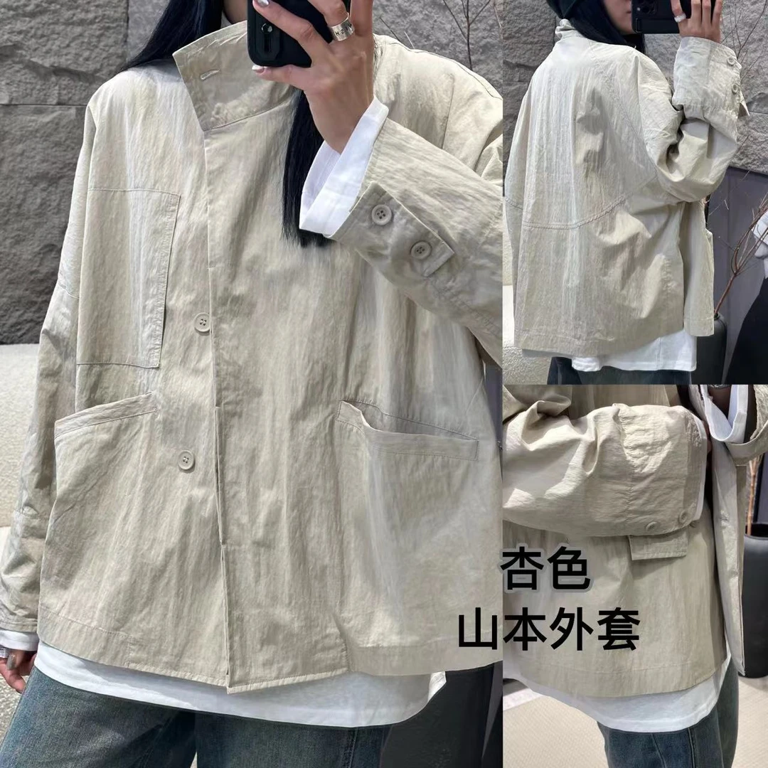 JUNJIE·山本外套·简约大牌中长单层风衣 2808