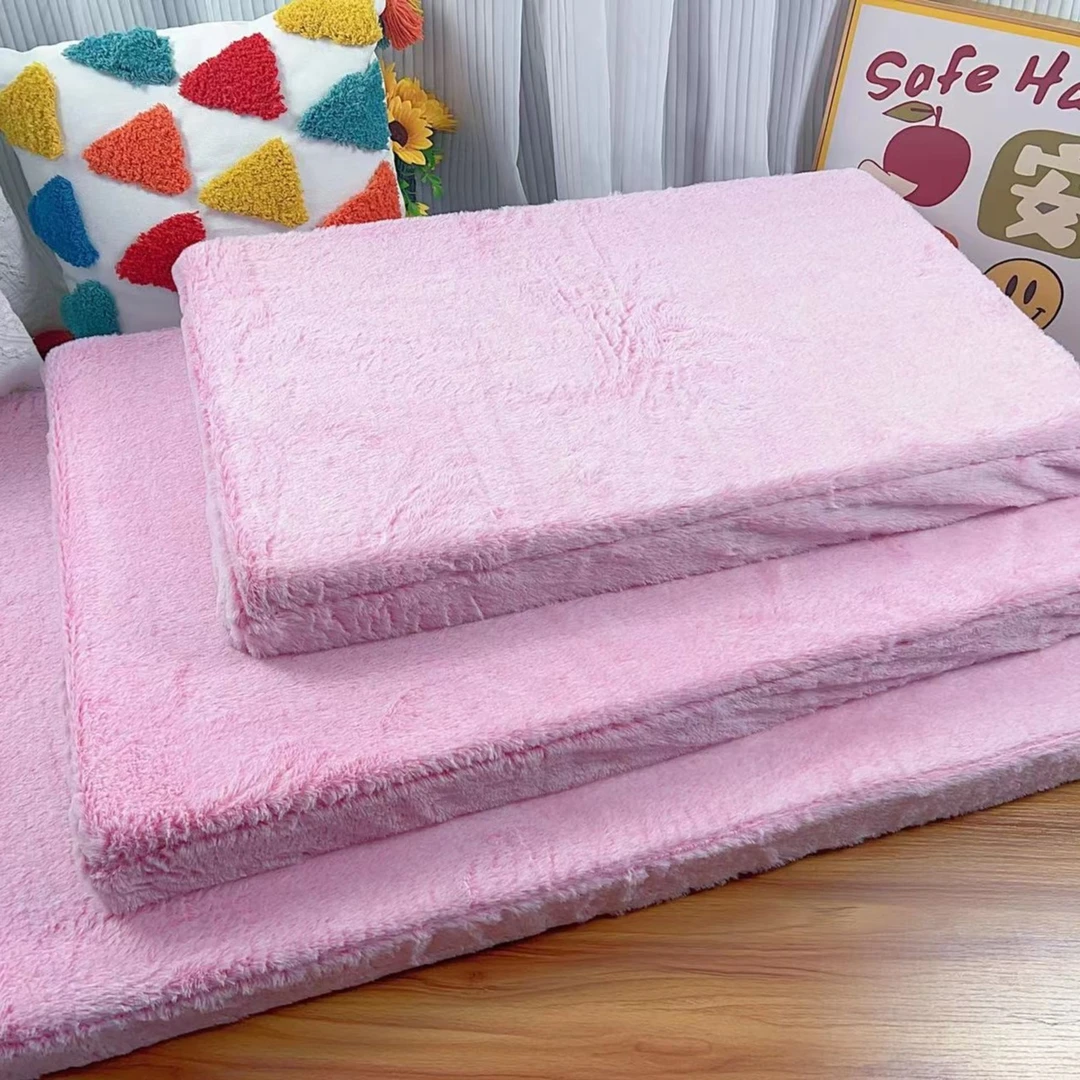 宠物加厚加宽仿兔毛海绵垫子多色多尺寸加厚高回弹海绵床垫