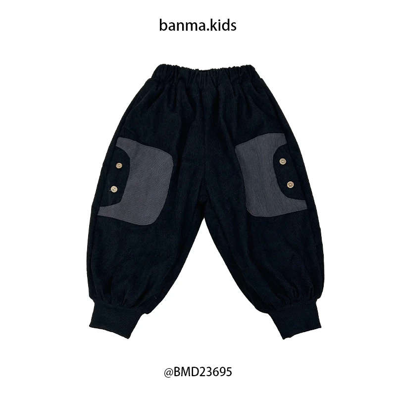 23695男童加绒加厚裤子冬季儿童秋冬季束脚裤2023冬季新款儿童装