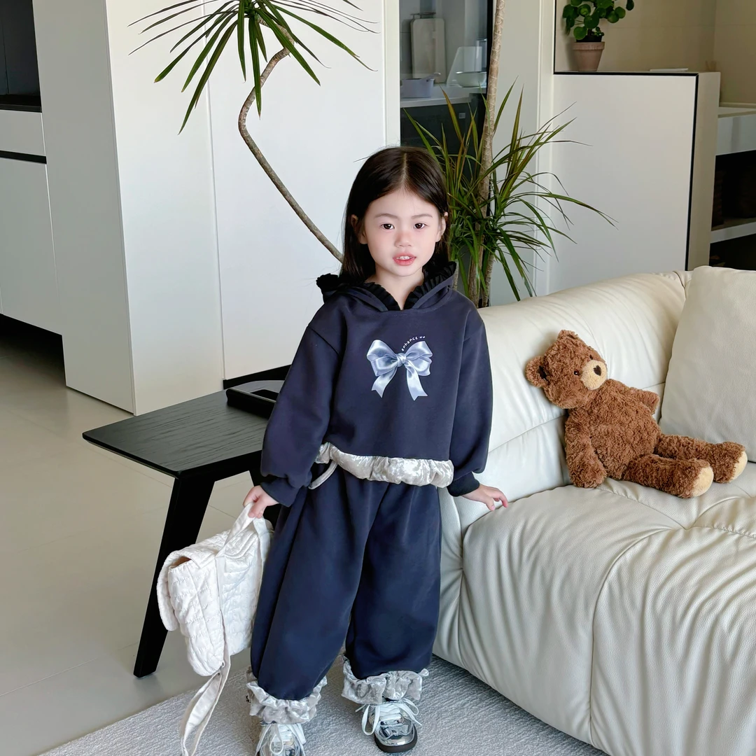 【黑巧泡芙】深灰色Q24106TZ鱼子酱品牌儿童女童