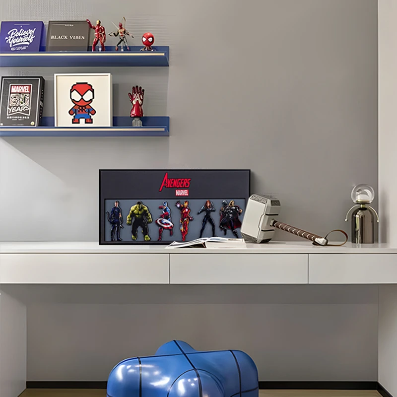 超级英雄男孩房间立体装饰画 卡通儿童房卧室床头挂画漫威3060