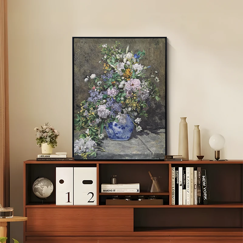 轻奢手工添笔客厅油画 沙发背景墙挂画  花卉餐厅装饰画花瓶299