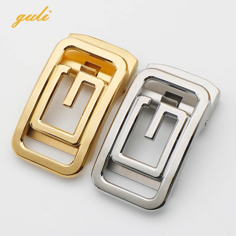 古励3.5宽不锈钢字母G自动扣男士高档时尚休闲百搭商务带身钢扣