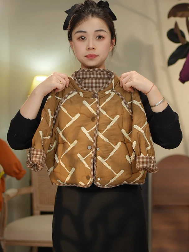 【现货】2024冬季儿童新款韩版加棉加厚保暖两面穿棉袄外套58103