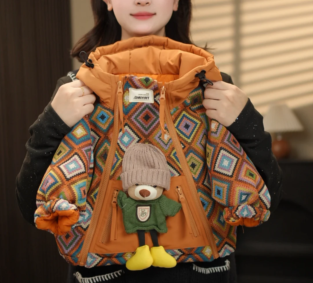 【现货】2024冬季儿童新款潮流时尚百搭加棉加厚保暖外套39347