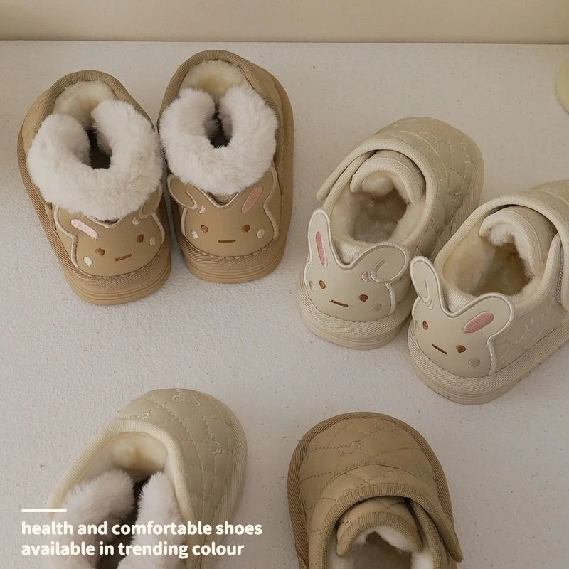 儿童雪地靴2024冬季新款加厚保暖男女婴童高低帮菱格