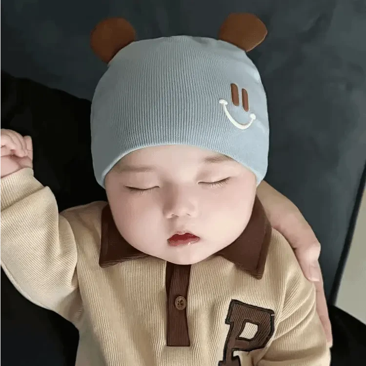 新生婴儿帽子春秋薄款可爱简约小月龄胎帽夏季初生男女宝宝满月帽