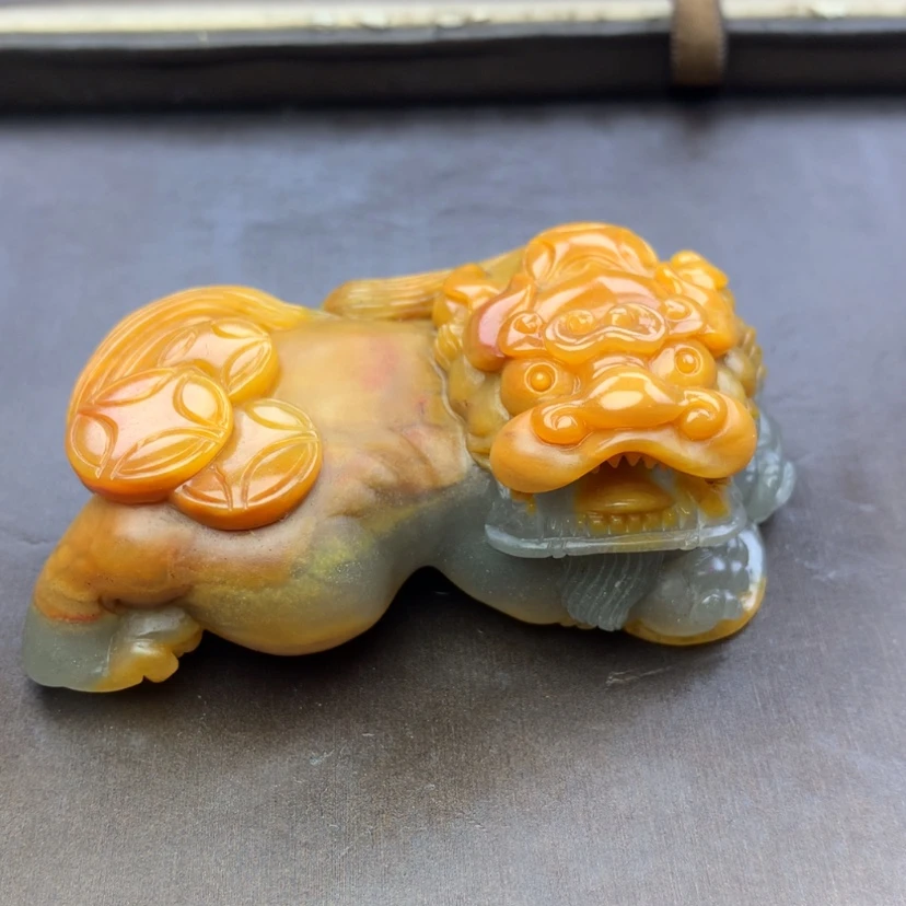【闪购商品】石英质玉（黄龙玉）黄龙玉霸王貔貅未镶嵌C****I