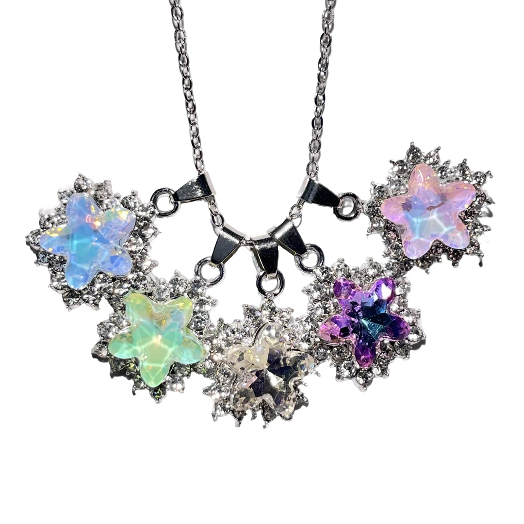 铜合金项链 【1025号】星星锆石吊坠锁骨链时尚个性简约通勤项链