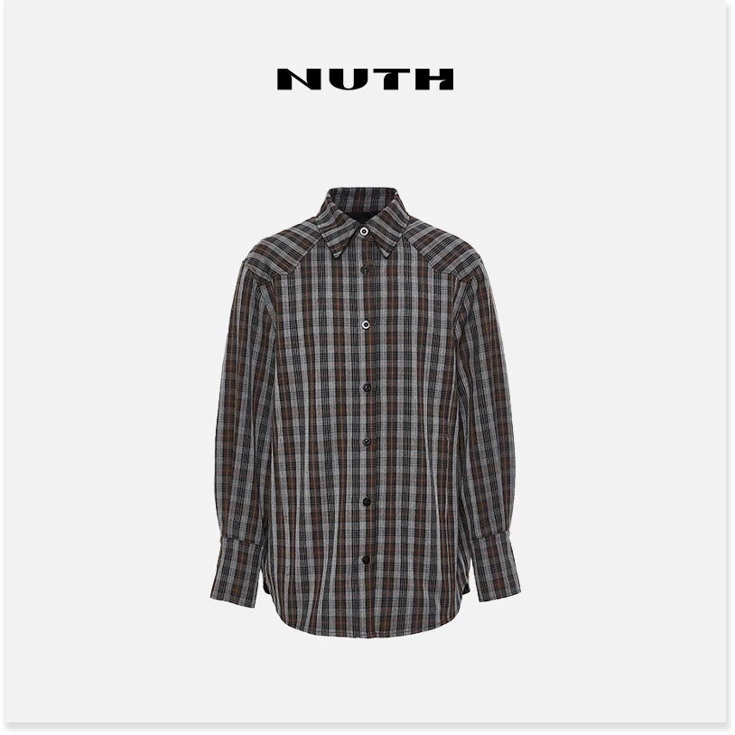 NUTH“苏格兰复古格型”｜大廓形慵懒风休闲长袖衬衫外套黑色条纹
