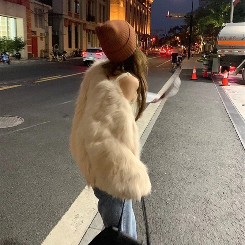 仿狐狸毛毛绒外套女秋冬新款2024爆款毛茸茸托斯卡纳环保皮草短款