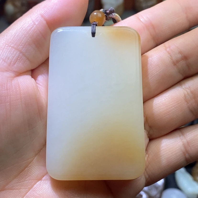 【闪购商品】和田玉（糖玉）平安牌吊坠未镶嵌闯**湖