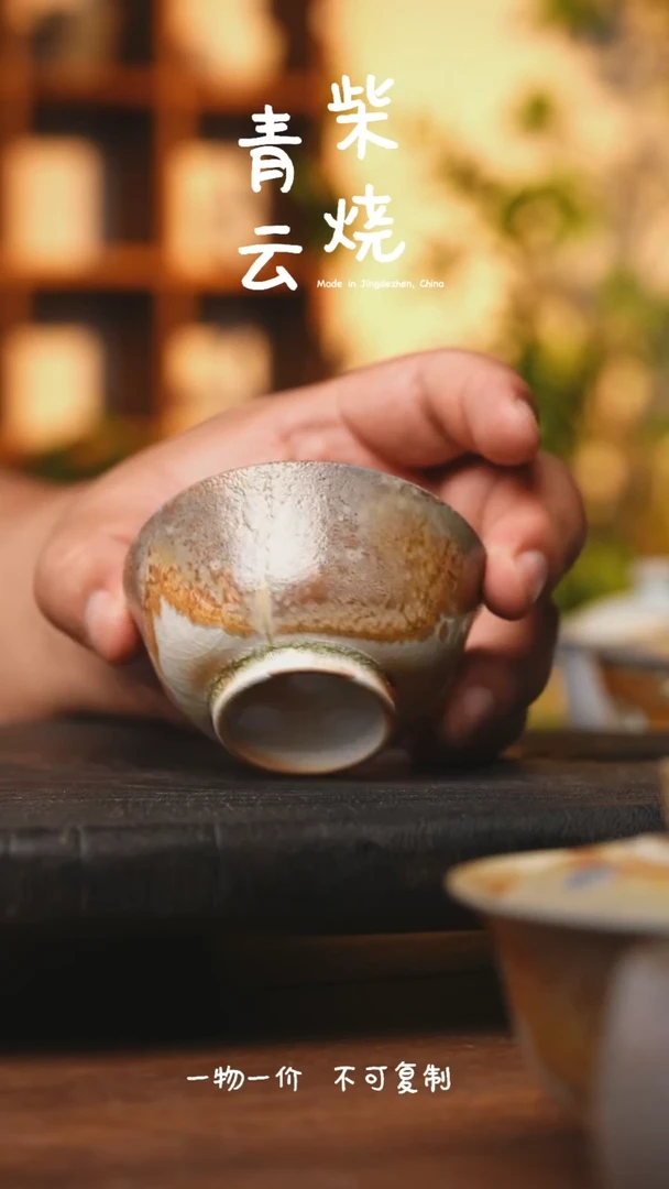 【闪购商品】微瑕结晶茶碗904号~青云柴烧瓷器