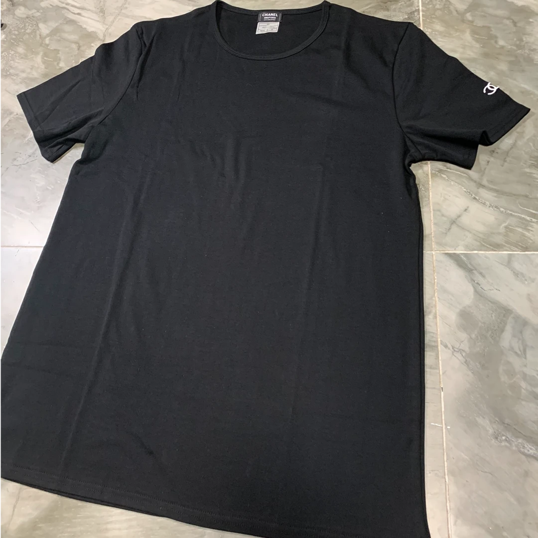 全新未使用 Chanel/香奈儿 男员工服袖口双C小logo短袖T W129612