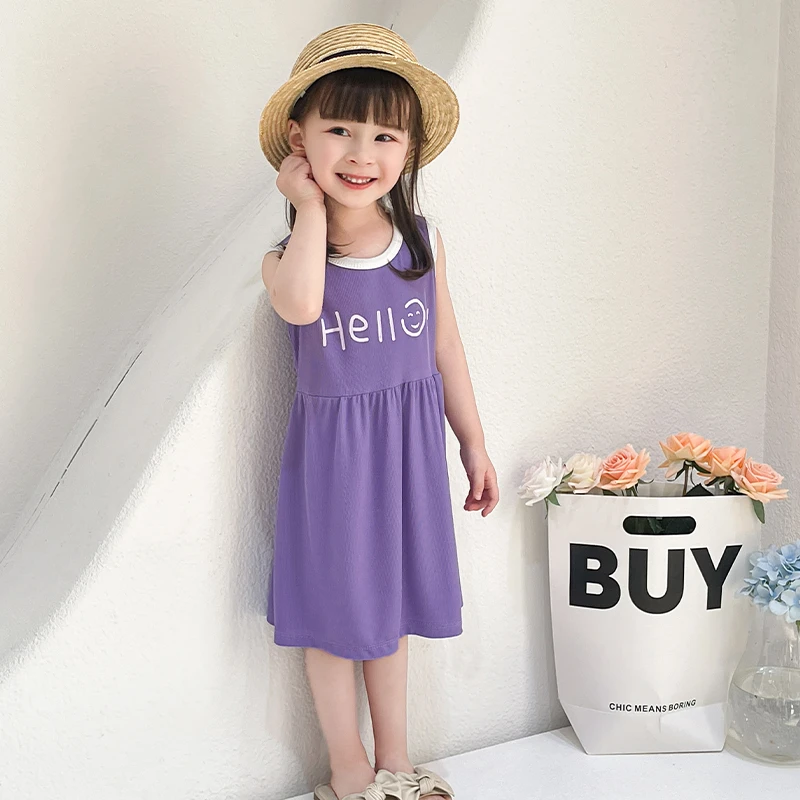 TZ女童背心裙夏季小女孩冰丝无袖连衣裙睡衣洋气女宝宝时尚中大童