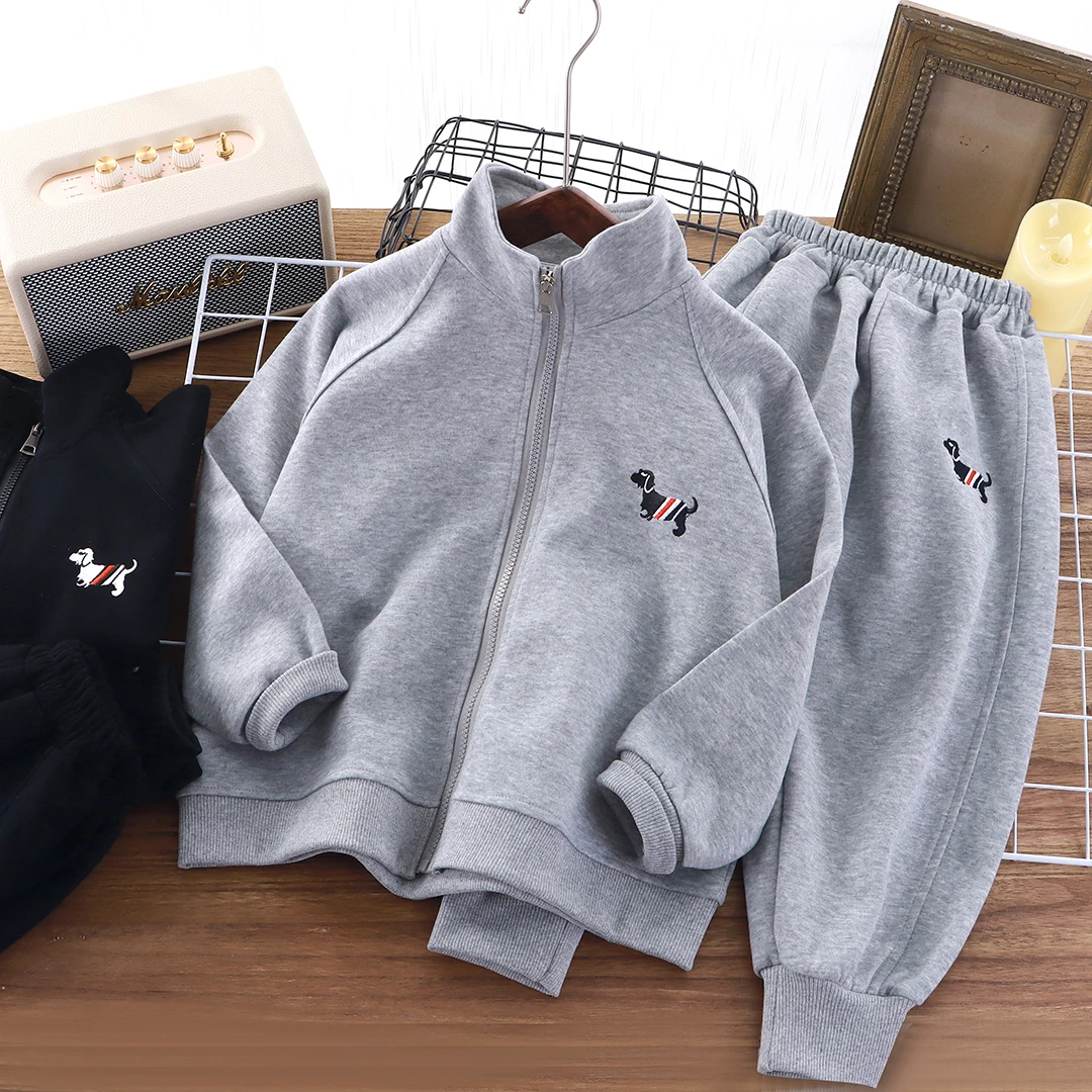 【实体品质】春款儿童运动套装棉质外套俩件套刺绣中大童套装【4876】