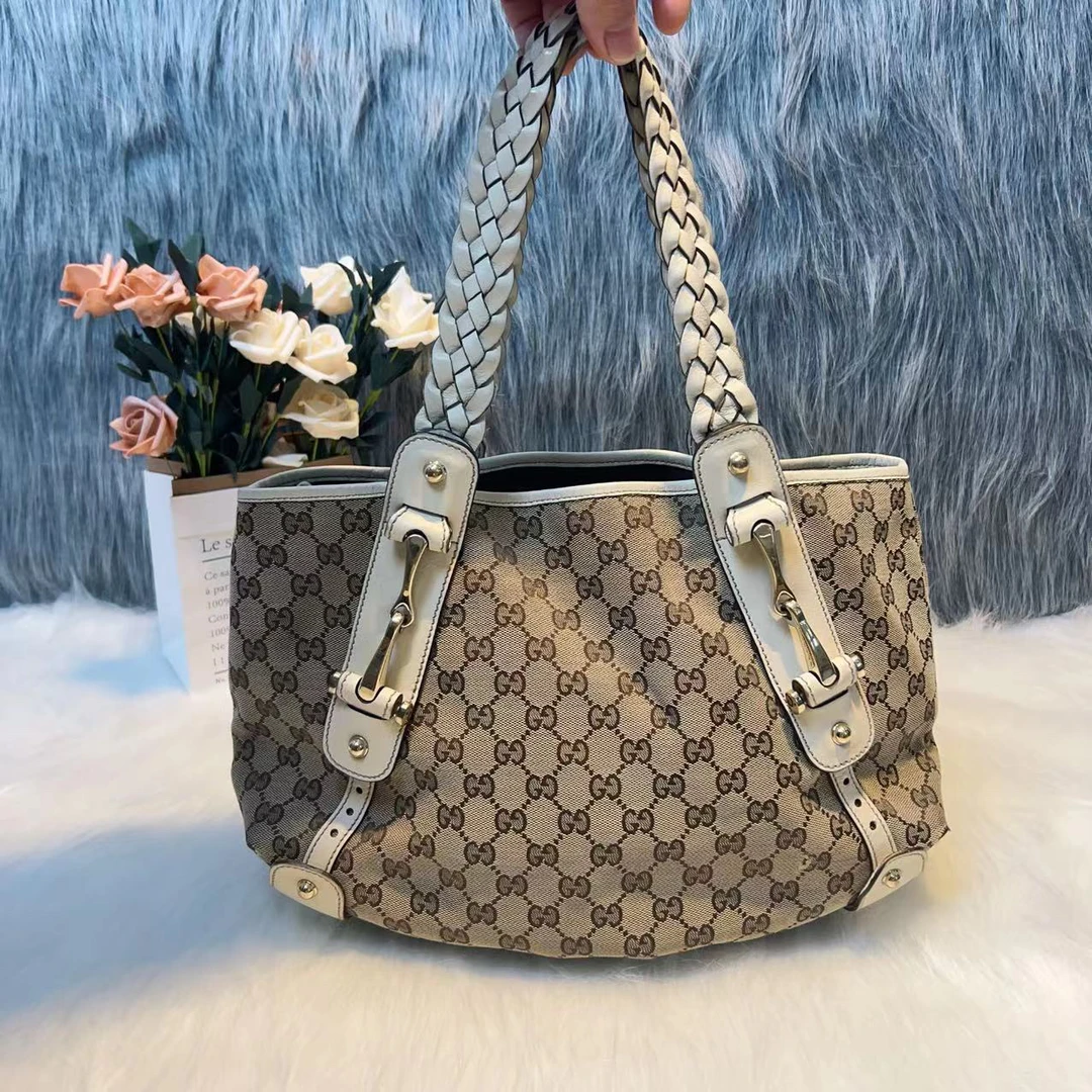 95新 GUCCI/古驰 古驰单肩编织手提包K02341