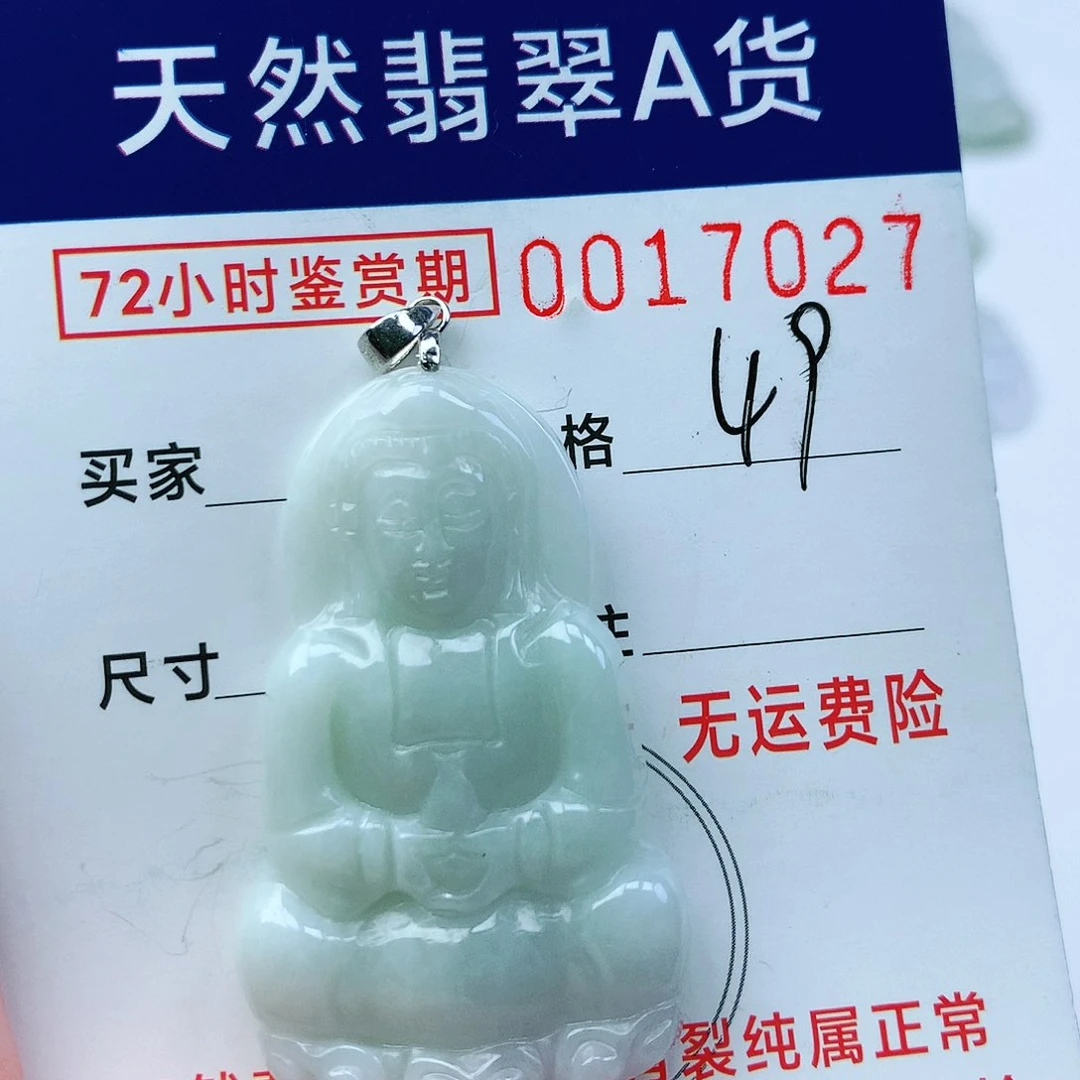 翡翠颈饰银S925镶嵌吊