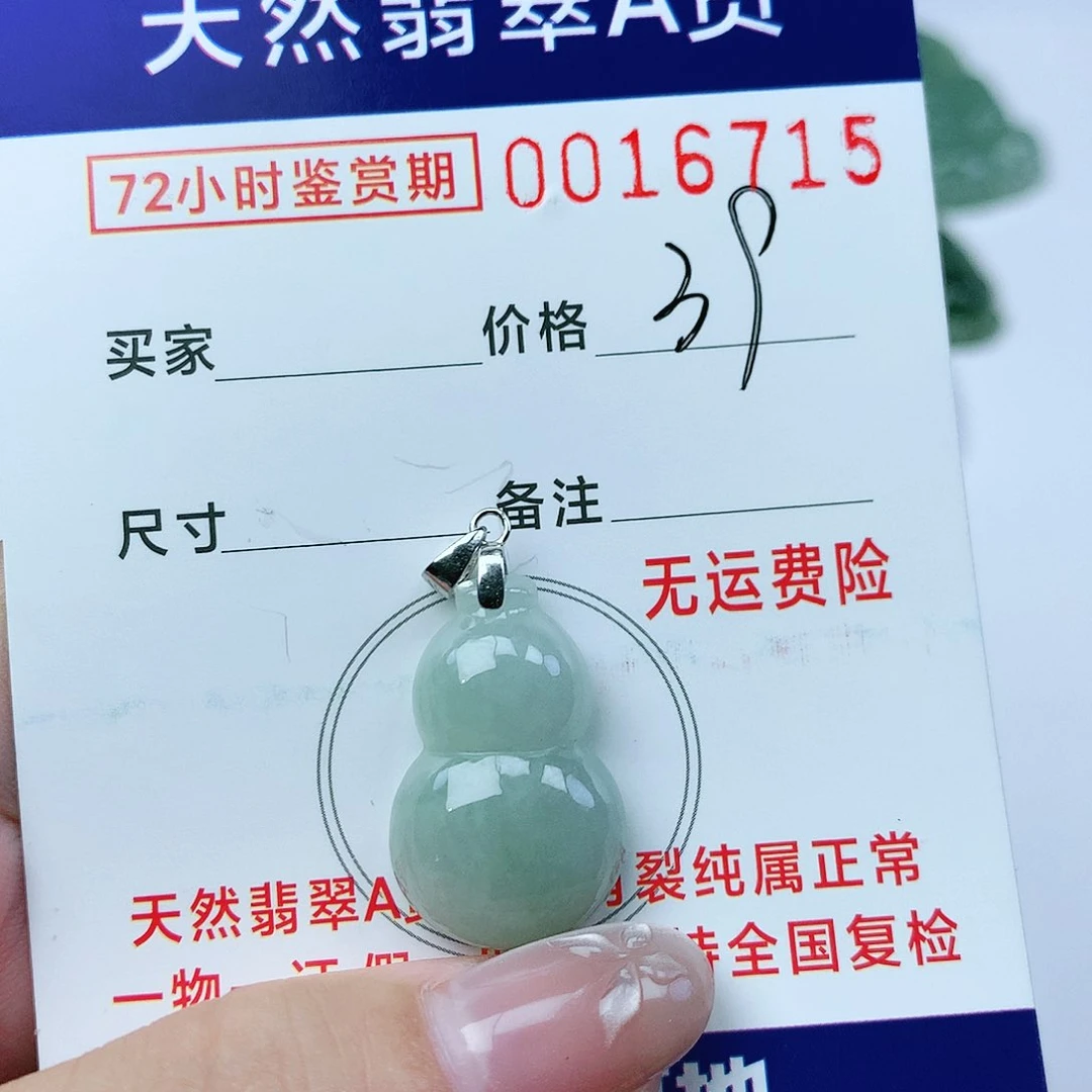 翡翠颈饰银S925镶嵌吊