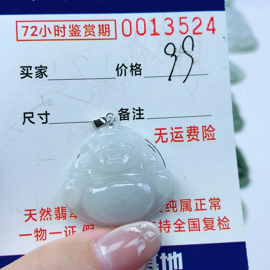 翡翠颈饰银S925镶嵌吊